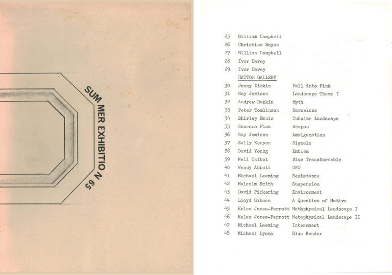 1965 student Summer Exhibition cover catalogue